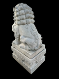 Granite Temple Foo Dogs Statue PAIR