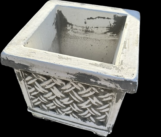 Concrete Woven Basket Flowerpot