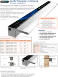 PondMAX Acrylic Waterwall - 125mm Lip  Bottom Entry