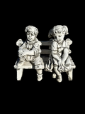 Boy & Girl Bench Concrete Statue