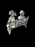 Boy & Girl Bench Concrete Statue