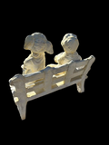 Boy & Girl Bench Concrete Statue