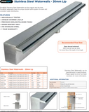 PondMAX Stainless Steel Waterwall – 30mm Lip Back Entry