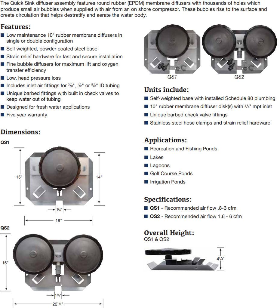 Buy PondMAX SubAir Self Weighted Diffuser Assembly Online | Ponds R Us